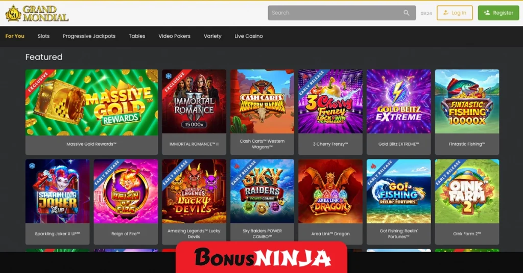 Grand Mondial game selection