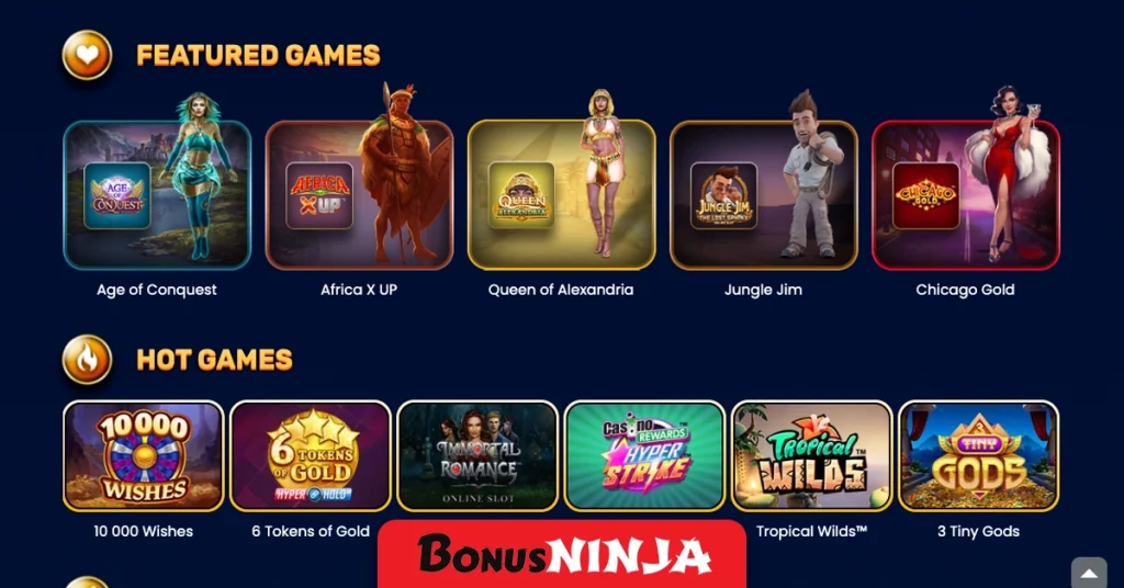 Yukon gold casino game selection