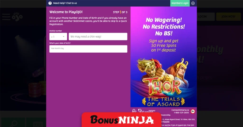 Playojo casino sign up
