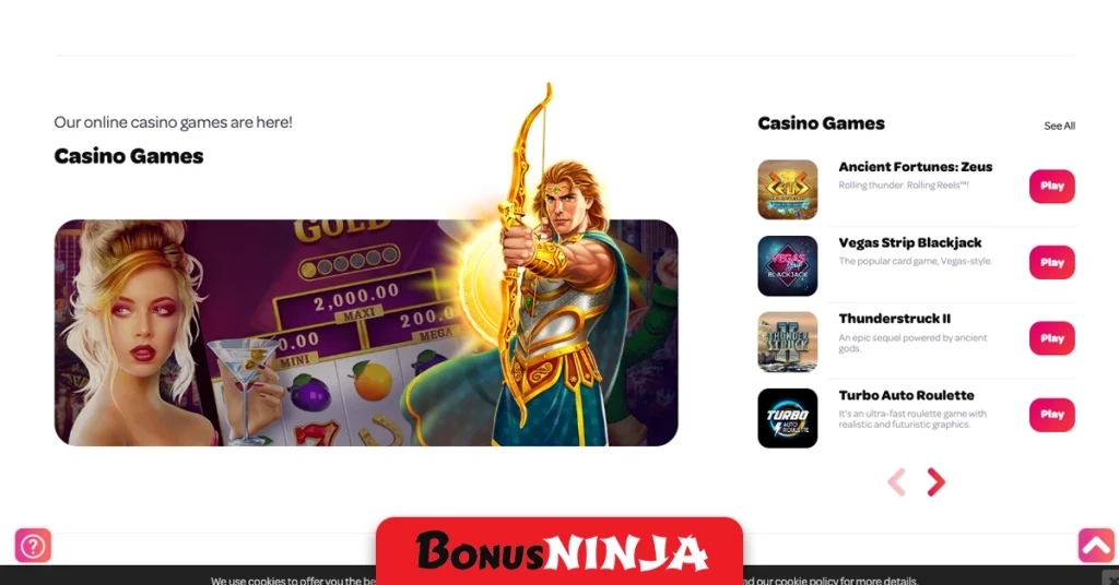 Spin casino game selection
