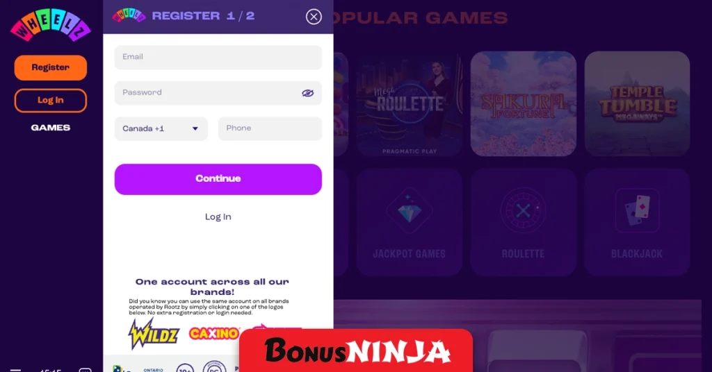 Wheelz sign up