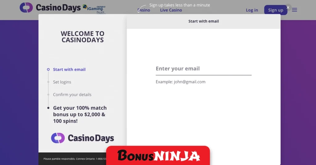 Casino days sign up