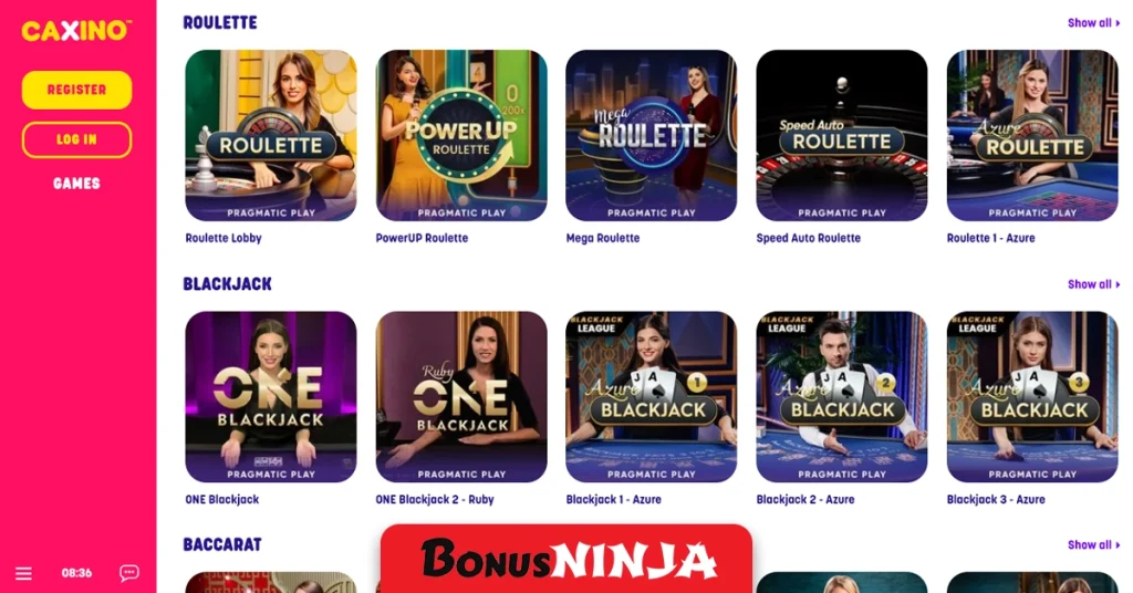 Caxino live casino