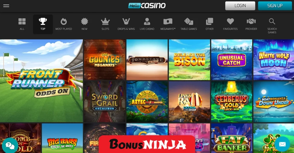 Hello casino game selection